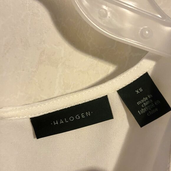 Halogen Tank Blouse Double Layer Slit Side SZ xs Single Back Button - Picture 3 of 5